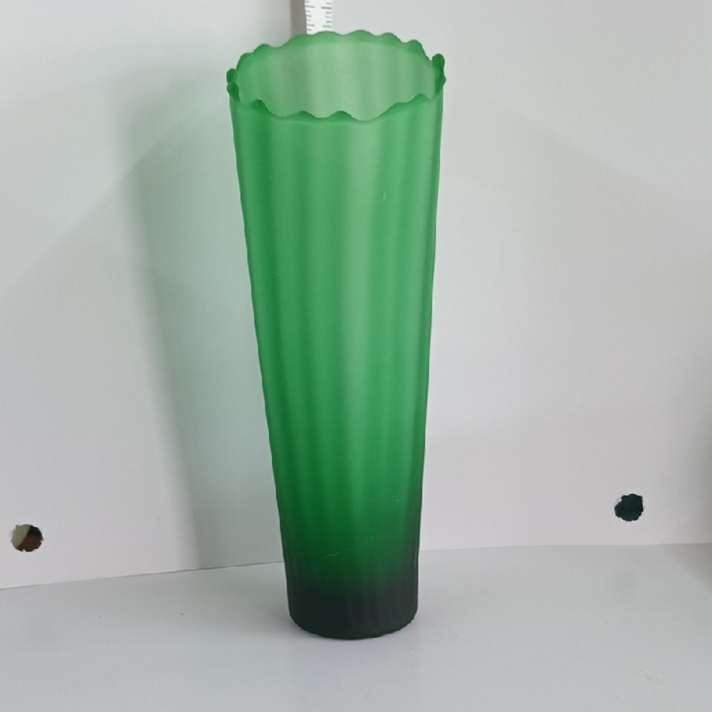 Green Ombre Glass Vase